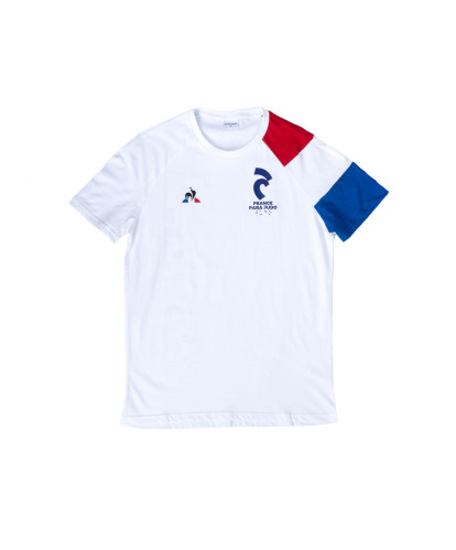 T-shirt blanc tricolore Para Judo