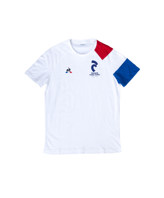 T-shirt blanc tricolore Para Judo