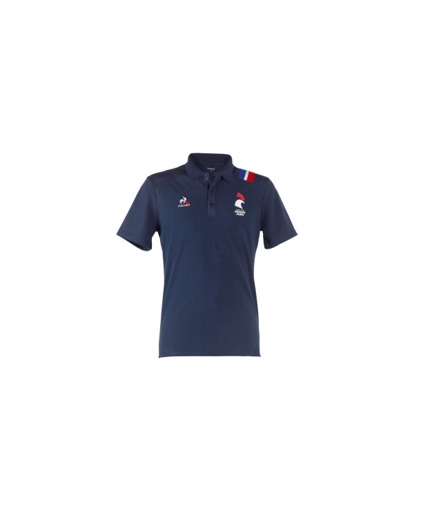 Polo bande tricolore bleu Le Coq Sportif