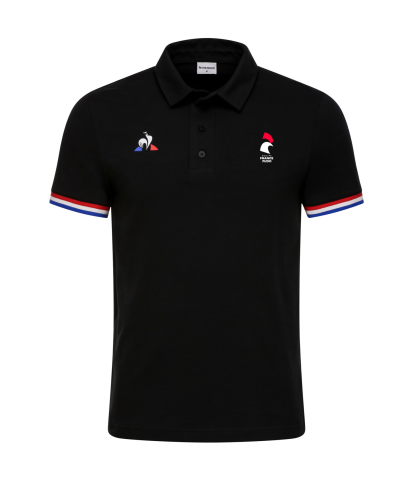 Polo tricolore noir Le Coq Sportif