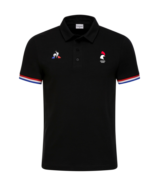 Polo tricolore noir Le Coq Sportif