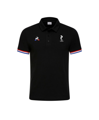 Polo tricolore noir Vétéran