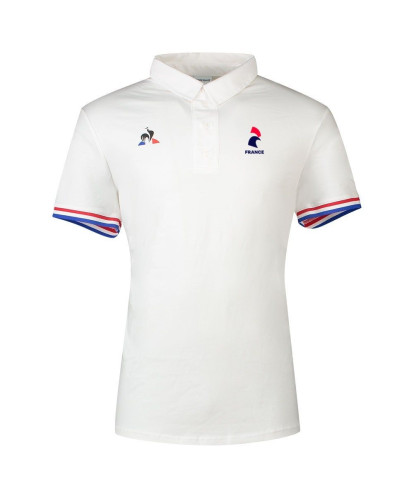 Polo tricolore blanc Le Coq Sportif