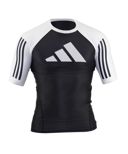 Rashguard noir & blanc manches courtes - adidas