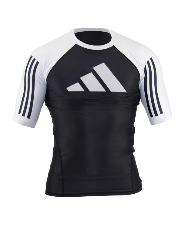 Rashguard noir & blanc manches courtes - adidas