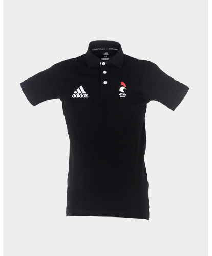 Polo noir unisexe adidas Equipe de France