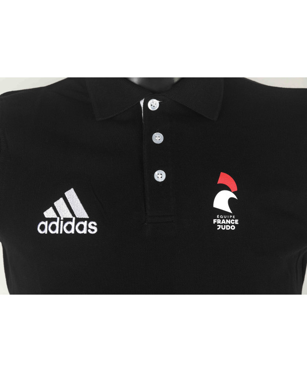 Polo noir unisexe adidas Equipe de France