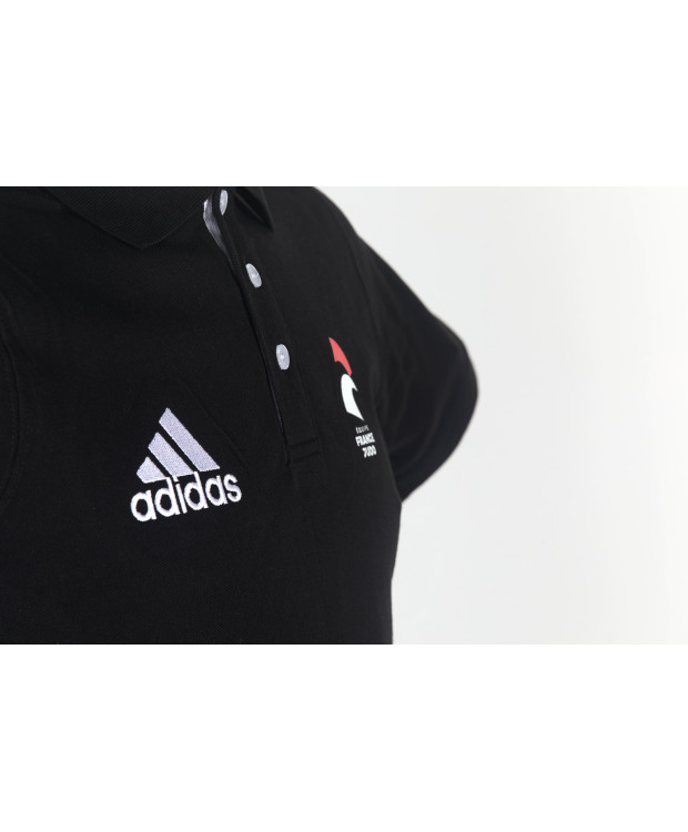 Polo noir unisexe adidas Equipe de France