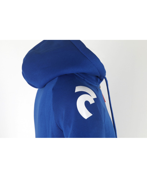 Sweat à capuche zippé France Judo bleu roi