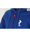 Sweat à capuche zippé France Judo bleu roi