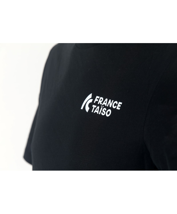 T-shirt noir unisexe manches courtes France Taïso