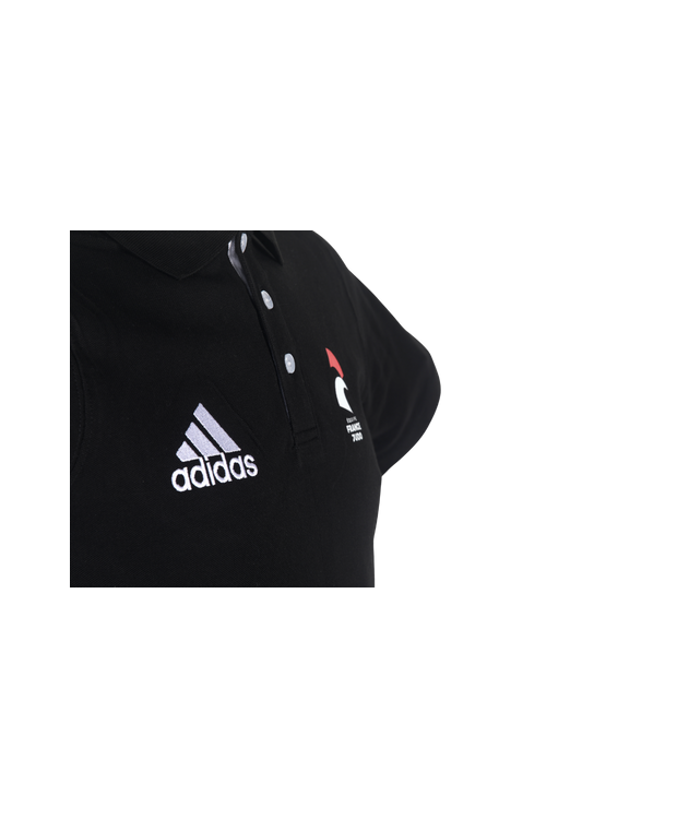 Polo noir unisexe adidas Equipe de France