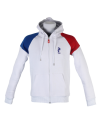 Sweat à capuche zippé France Judo Blanc