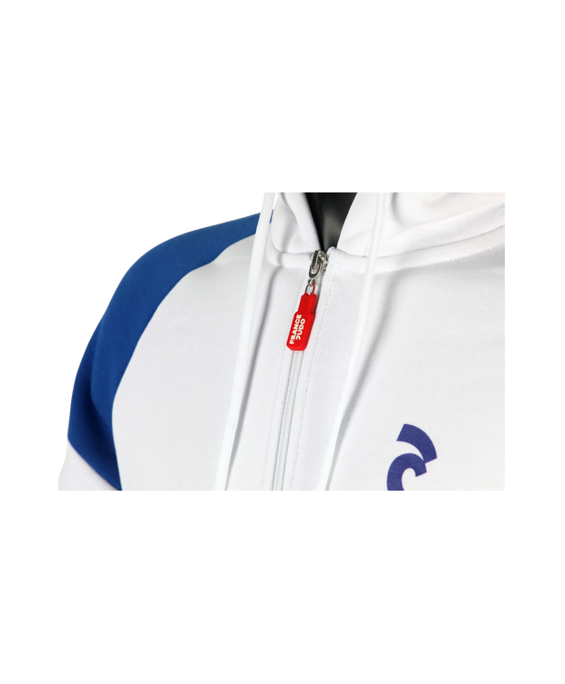 Sweat à capuche zippé France Judo Blanc