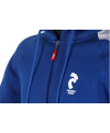 Sweat à capuche zippé France Judo bleu roi
