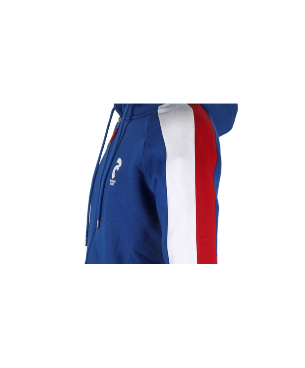 Sweat à capuche zippé France Judo bleu roi