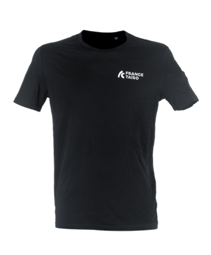 T-shirt noir unisexe manches courtes France Taïso