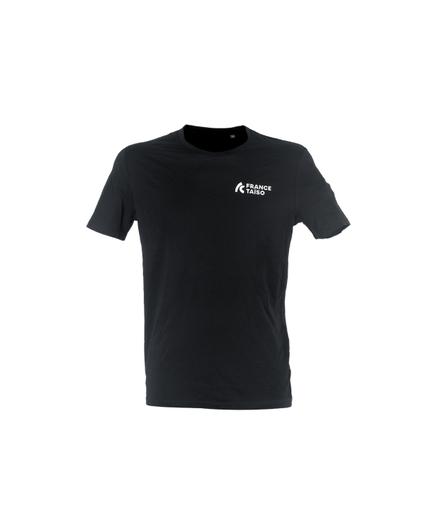 T-shirt noir unisexe manches courtes France Taïso