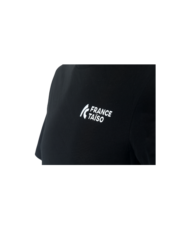 T-shirt noir unisexe manches courtes France Taïso
