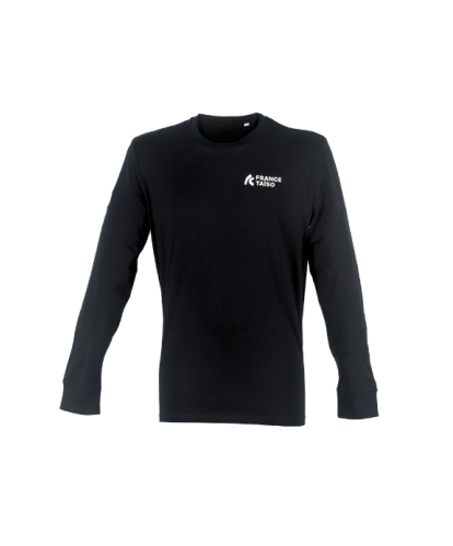 T-shirt noir unisexe manches longues France Taïso