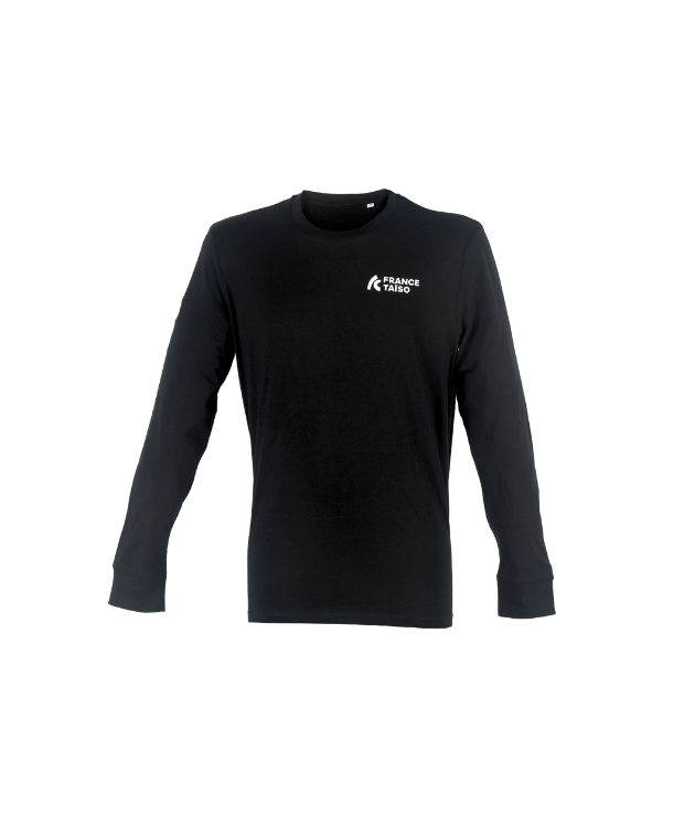 T-shirt noir unisexe manches longues France Taïso