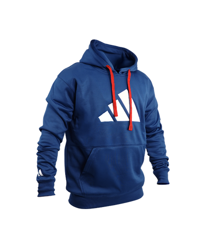 Sweat à capuche bleu France Judo Vétérans - adidas