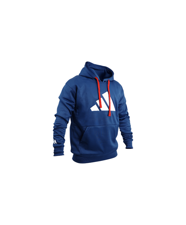Sweat à capuche bleu France Judo Vétérans - adidas