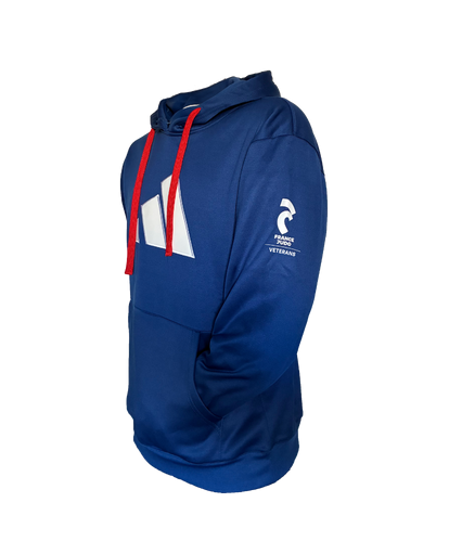 Sweat à capuche bleu France Judo Vétérans - adidas