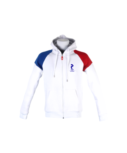 Sweat à capuche Blanc France Judo Vétérans