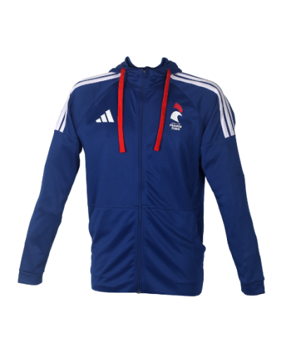 Veste zippée capuche bleu adidas - Equipe de France