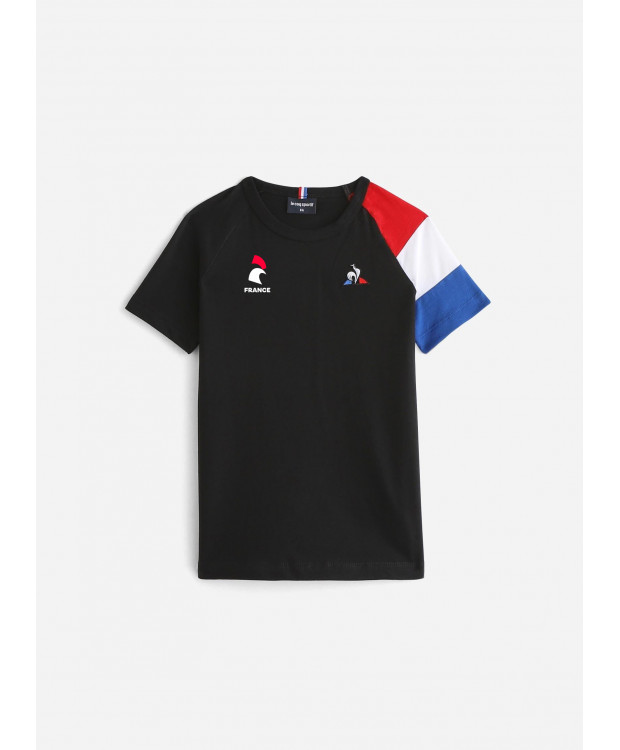 T-shirt tricolore noir Enfant Le Coq Sportif