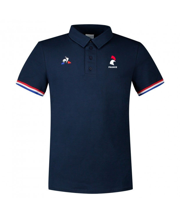 Polo tricolore bleu Le Coq Sportif