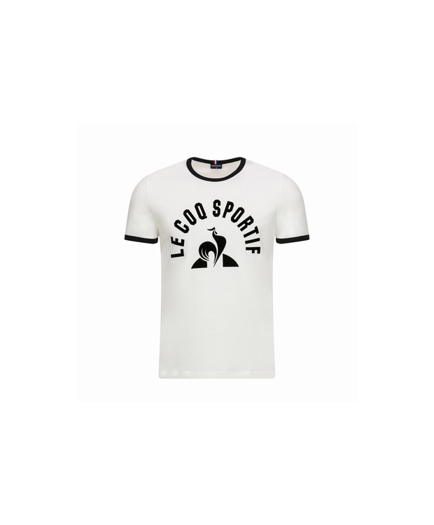 T-shirt SS Blanc Logo Noir Le Coq Sportif
