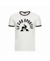 T-SHIRT SS Blanc Logo Noir Le Coq Sportif