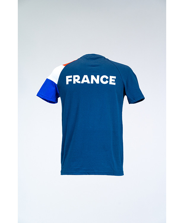 T-shirt tricolore bleu Le Coq Sportif