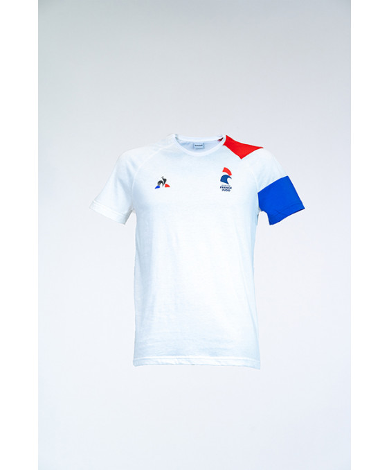 T-shirt tricolore blanc Le Coq Sportif